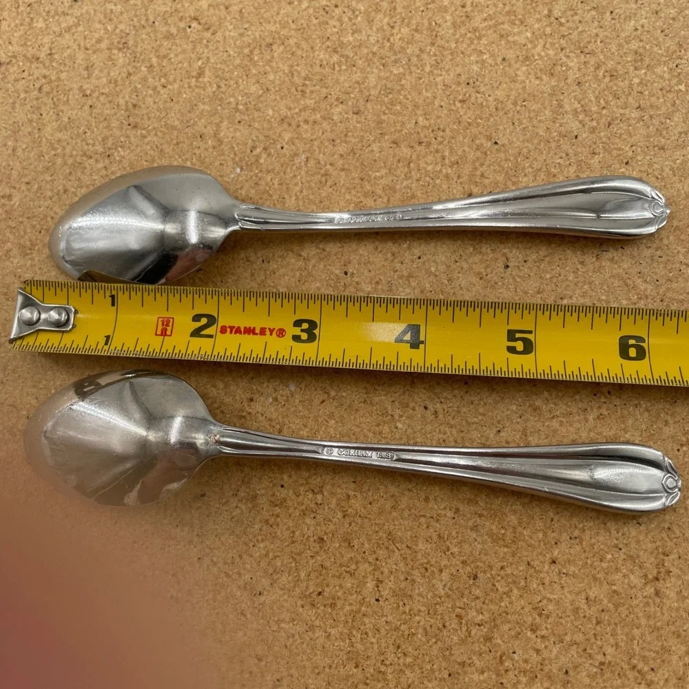 Gorham Melon Bud Teaspoons 6.25 in 18/8 Stainless Steel Flatware Set of 2